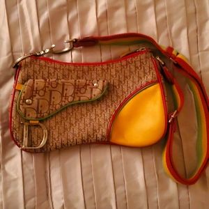 CHRISTIAN DIOR Monogram Rasta Double Saddle Bag